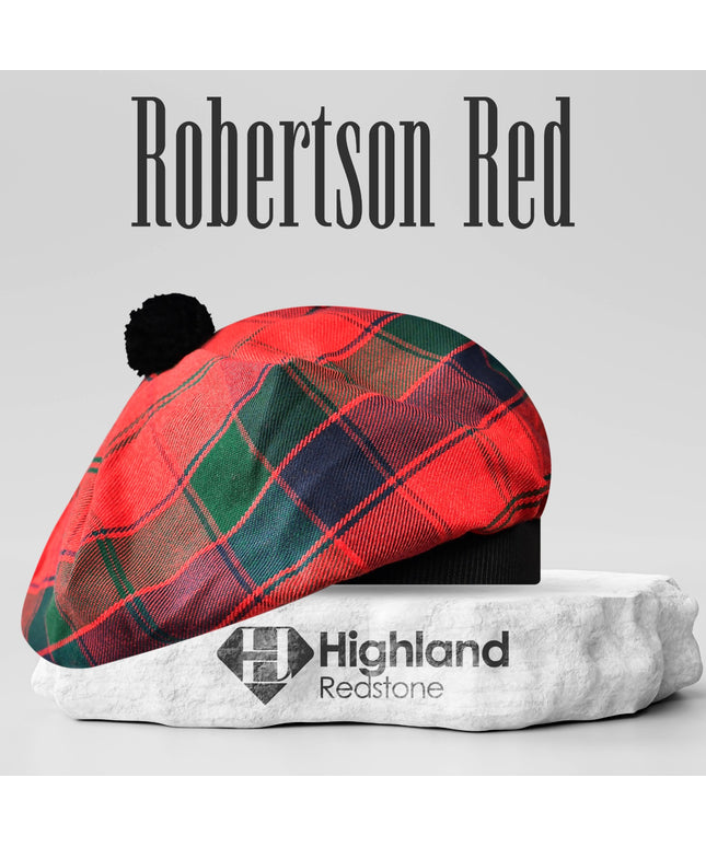 Tam O'Shanter Hat with Pompom | Robertson Red Tartan