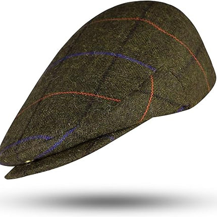 Gatsby Hat Blend Wool Vintage Flat Ivy Cabbie Cap in Greenish Brown, featuring a classic flat cap design made from high-quality wool blend.