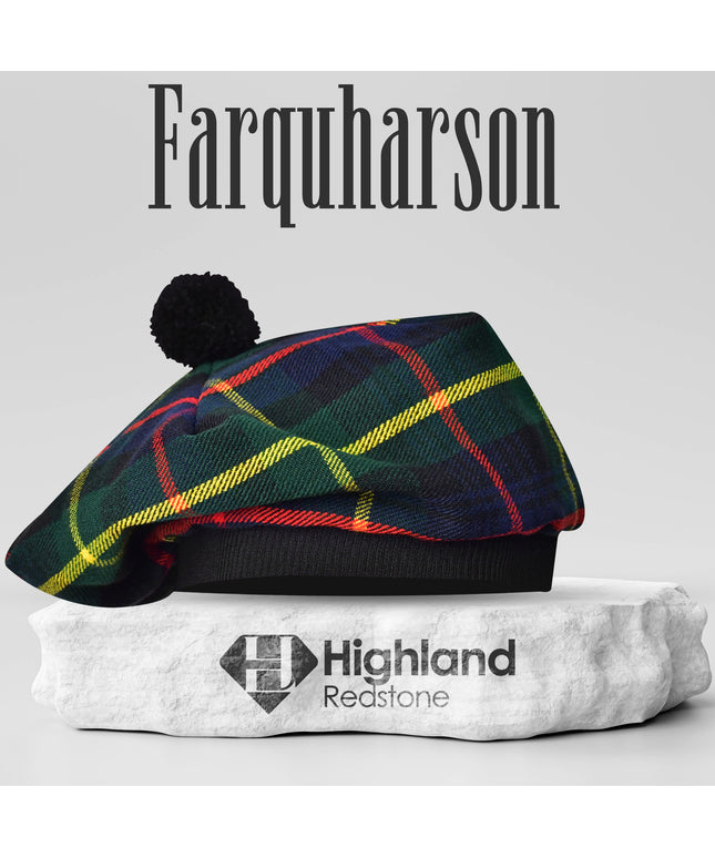 Tam O'Shanter Hat with Pompom | Farquharson Tartan