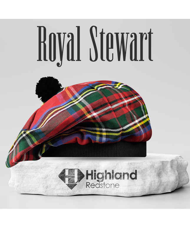 Tam O'Shanter Hat with Pompom | Royal Stewart Tartan