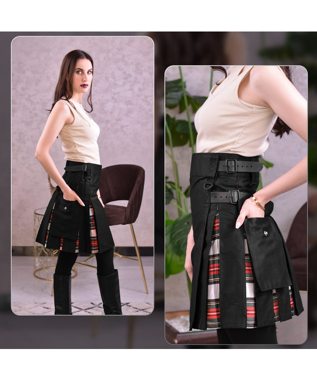 Women's Hybrid Utility Kilt in Dress Stewart Tartan