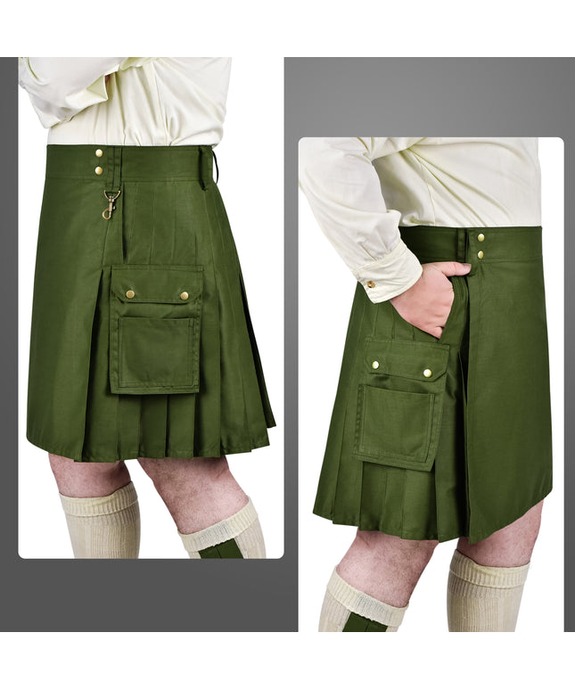 Phantom Modern Olive Green Utility Kilt