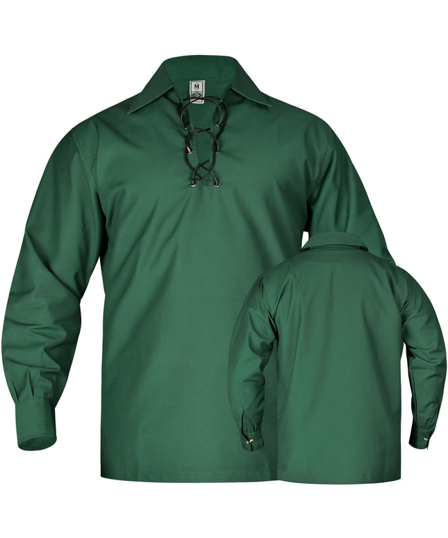 Highland Green Kilt Shirt, made from high-quality fabric, ideal for formal and casual Scottish attire.