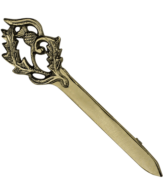 Scottish Kilt Pin for men | Thistle Sword Pewter Antique