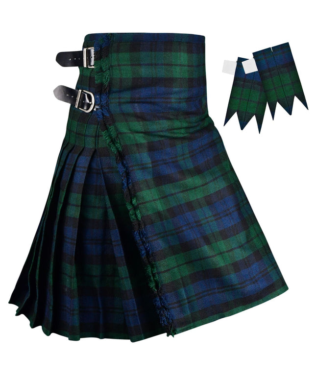 Kilt for Men I Black Watch Tartan Kilt Polyviscose 8 Yard Traditional Men Kilt