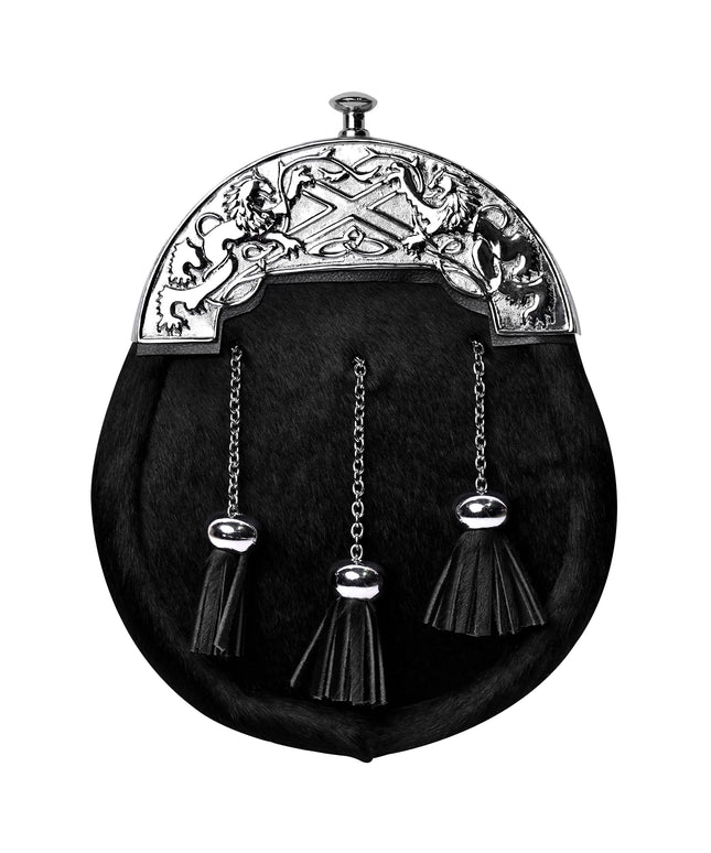 Premium Quality Scottish Bovine Sporran with chain belt for men