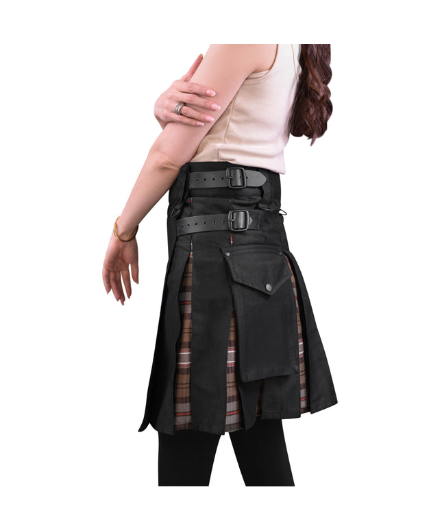 Women's Hybrid Utility Kilt in Scottish National Weathered Tartan
