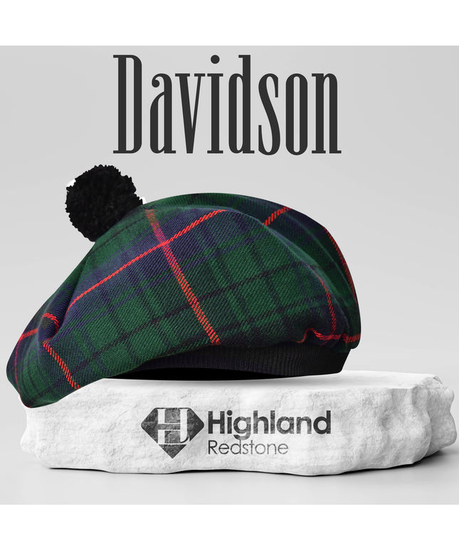 Tam O'Shanter Hat with Pompom in Davidson Tartan
