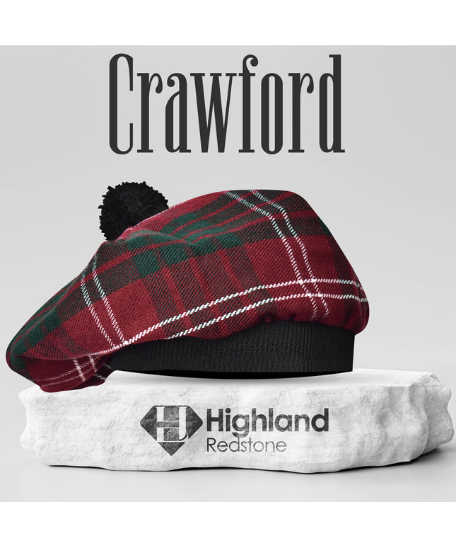 Tam O'Shanter Hat with Pompom in Crawford Tartan