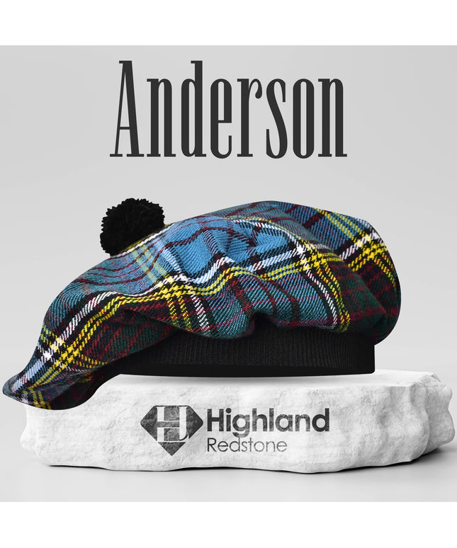 Tam O'Shanter Hat with Pompom in Anderson Tartan