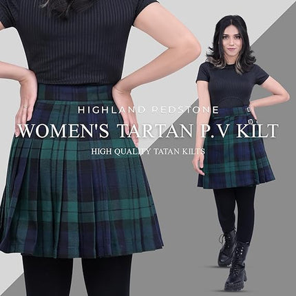 Women's PV Kilt in Black Watch Tartan
