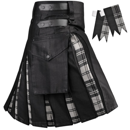 Grey Douglas Hybrid Utility Kilt for Men  - Traditional Style with Modern Functionality