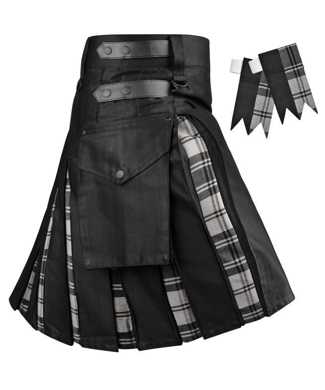 Grey Douglas Hybrid Utility Kilt for Men  - Traditional Style with Modern Functionality