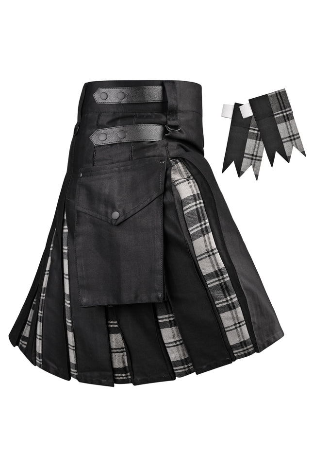 Grey Douglas Hybrid Utility Kilt for Men  - Traditional Style with Modern Functionality
