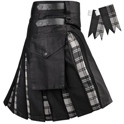 Grey Douglas Hybrid Utility Kilt for Men  - Traditional Style with Modern Functionality