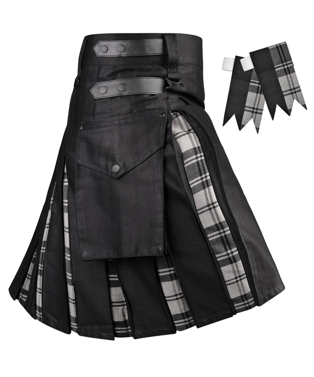 Grey Douglas Hybrid Utility Kilt for Men  - Traditional Style with Modern Functionality