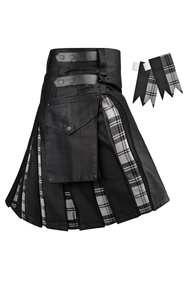 Grey Douglas Hybrid Utility Kilt for Men  - Traditional Style with Modern Functionality | Big & Tall