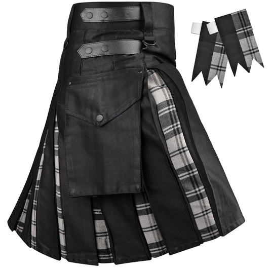Grey Douglas Hybrid Utility Kilt for Men  - Traditional Style with Modern Functionality