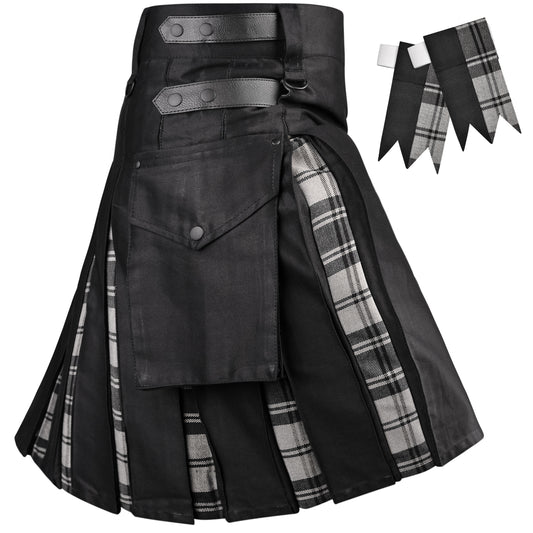 Grey Douglas Hybrid Utility Kilt for Men  - Traditional Style with Modern Functionality