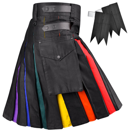 Rainbow Hybrid Utility Kilt for Men - Bold, Stylish and Inclusive Pride Apparel