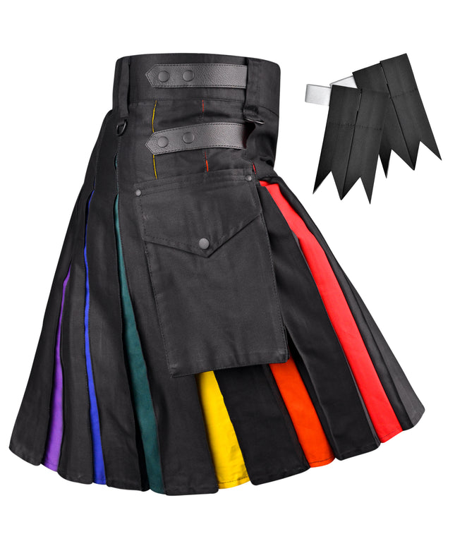 Rainbow Hybrid Utility Kilt for Men - Bold, Stylish and Inclusive Pride Apparel