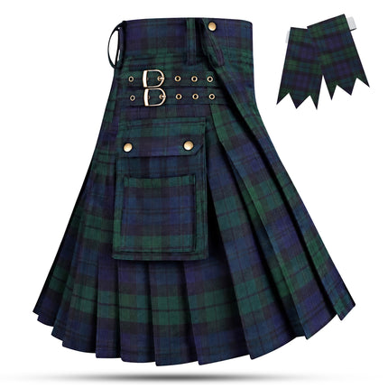 Kilt utilitaire en acrylique Valor | Kilt écossais Black Watch 16oz