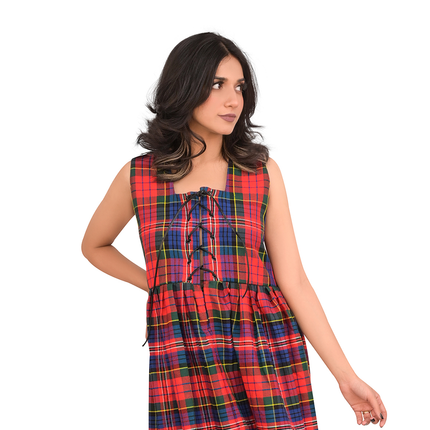 Women's Scottish Highland Dress - Long Tartan Dress |  Macpherson Red