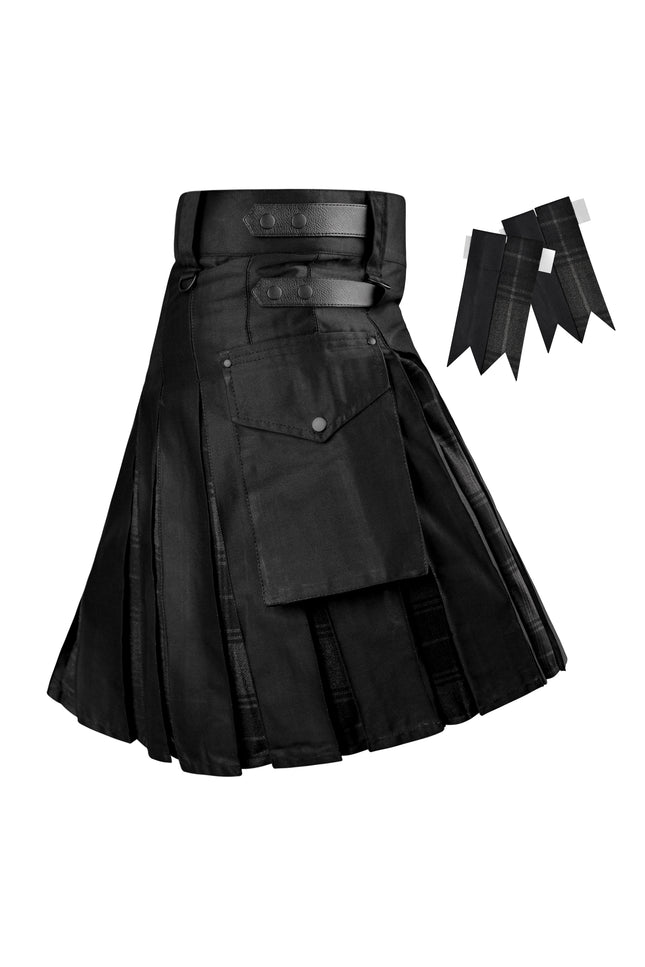 Grey Highlander Hybrid Utility Kilt for Men - Traditional Style with Modern Functionality