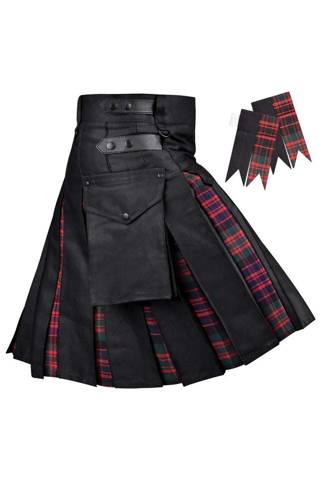 Kilt moderno MacDonald para hombres - Estilo tradicional con funcionalidad moderna | Tallas grandes y altas