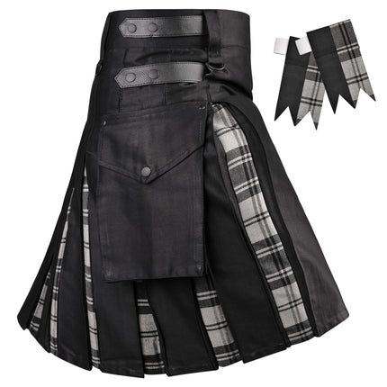 Kilt híbrido utilitario Grey Douglas para hombre - Estilo tradicional con funcionalidad moderna