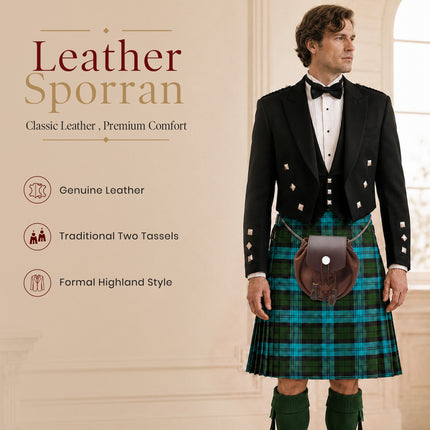 Rob Roy Leather Sporran | Brown