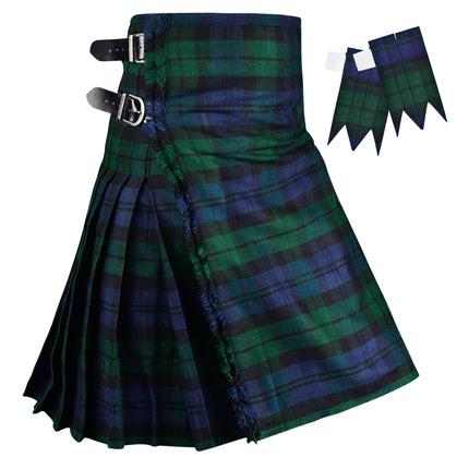 Kilt for Men I Black Watch Tartan Kilt Polyviscose 8 Yard Traditional Men Kilt | Big & Tall