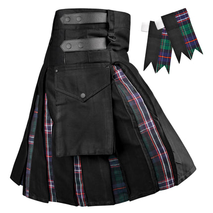 Kilt utilitaire hybride écossais pour hommes - Style traditionnel et fonctionnalité moderne | Grandes tailles
