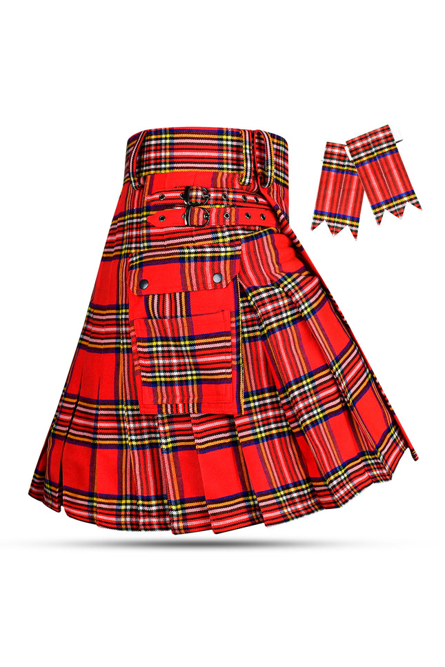 Kilt utilitaire en acrylique Valor | Kilt 16 oz à carreaux Royal Stewart