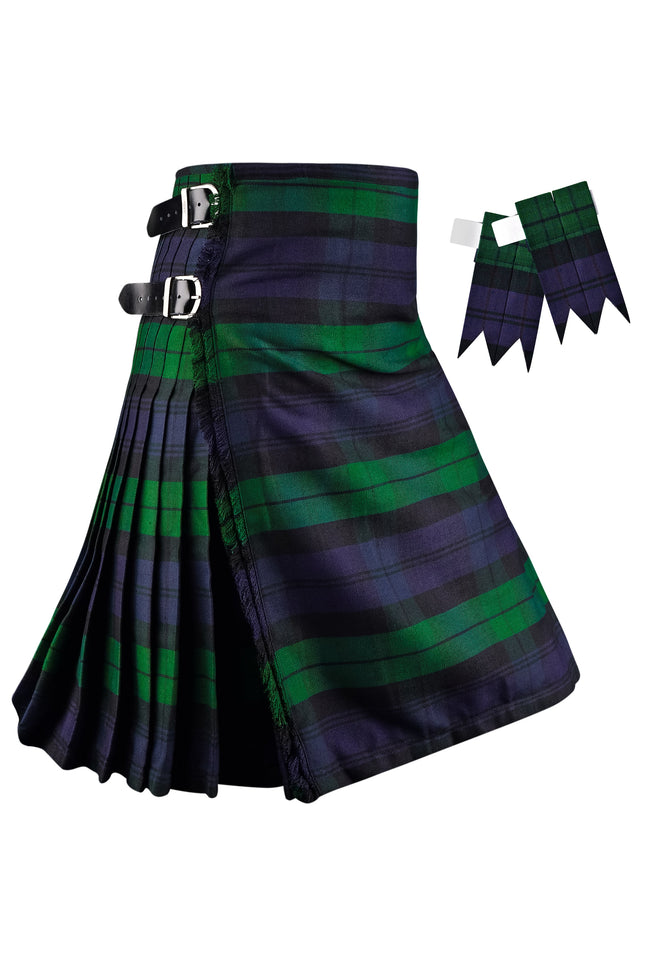 Kilt for Men I Black Watch Tartan Kilt Polyviscose 8 Yard Traditional Men Kilt | Big & Tall