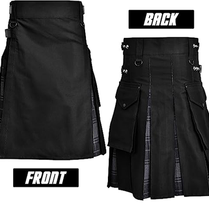 Grey Highlander Hybrid Utility Kilt for Men - Traditional Style with Modern Functionality