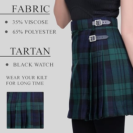 Woman Plaid Kilt - Black Watch Tartan Kilt - Premium Quality & Timeless Style