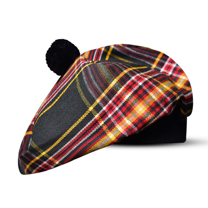Tam O'Shanter Hat with Pompom | Firefighter Tartan