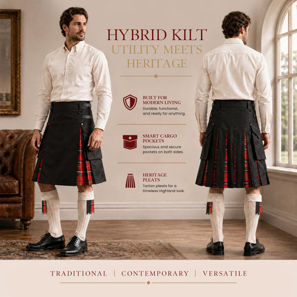 Royal Stewart Hybrid Utility Kilt for Men  - Traditional Style with Modern Functionality