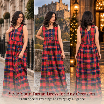 Robe Écossaise Traditionnelle - Robe Longue en Tartan | Macpherson Rouge