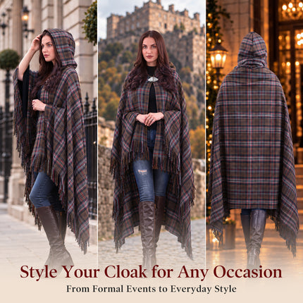 Cape écossaise à carreaux pour femme - Scottish Heritage vieilli
