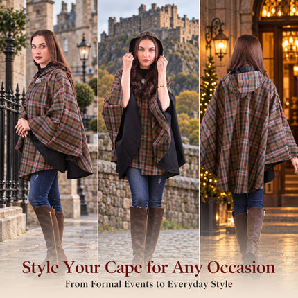 Women Tartan Cape - Scottish Heritage Weathered