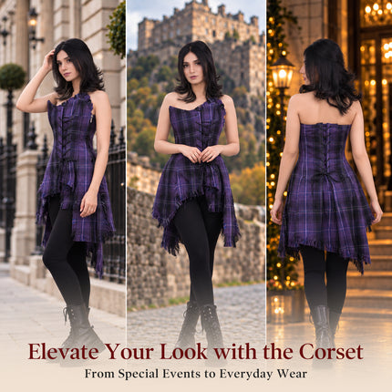 Corset Bella Tartan (Passion de l'Écosse Violet)
