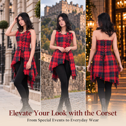 Corset Bella Tartan (Rouge Robertson)