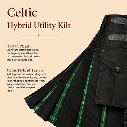 Kilt Hybride Utilitaire Celte pour Homme - Style Traditionnel et Fonctionnalité Moderne