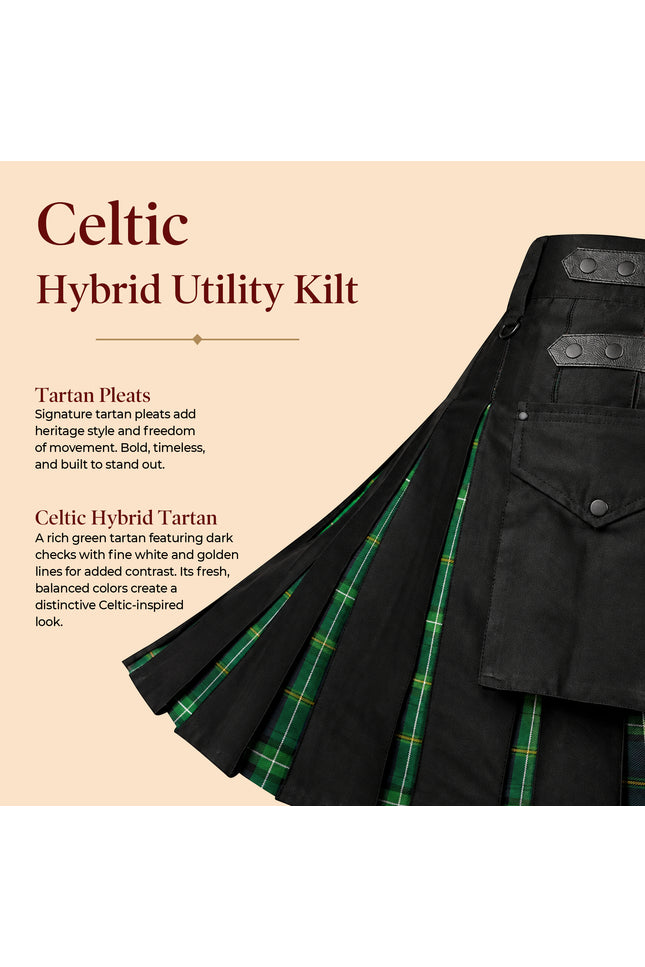 Kilt utilitario híbrido celta para hombre - Estilo tradicional con funcionalidad moderna