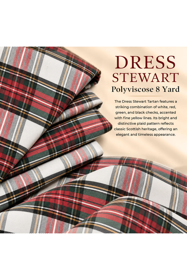 Kilt pour Hommes | Kilt en tartan Dress Stewart | Kilt traditionnel 8 yards en polyviscose pour hommes | Grandes tailles