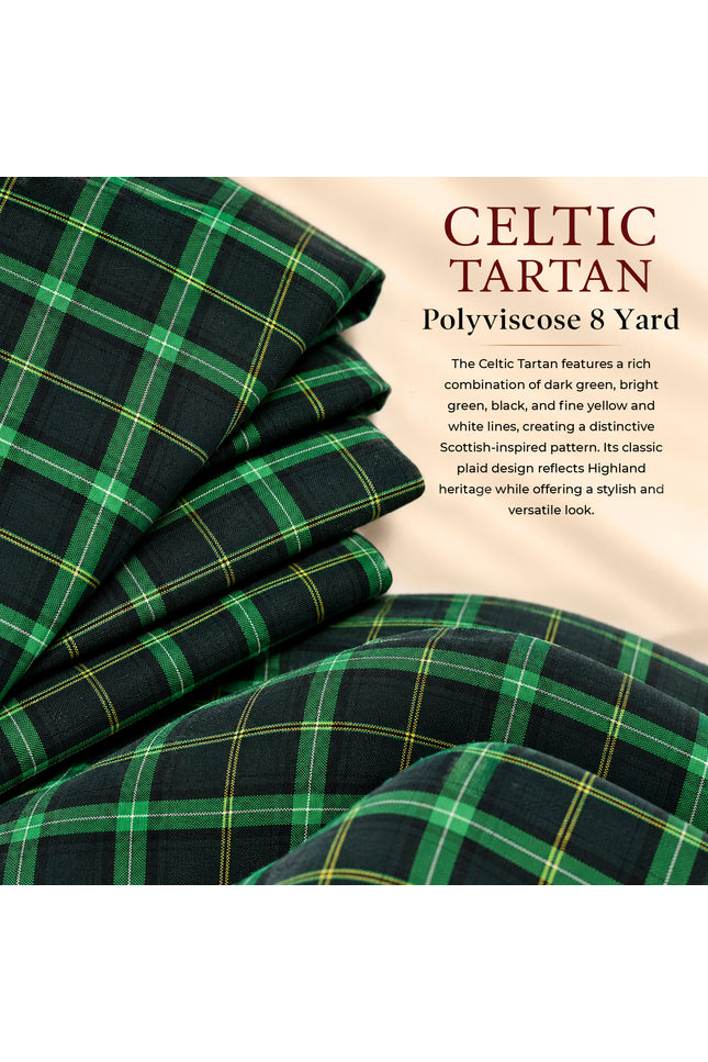 Kilt pour hommes I Kilt écossais celtique en polyviscose 8 yards Kilt traditionnel pour hommes | Grandes tailles