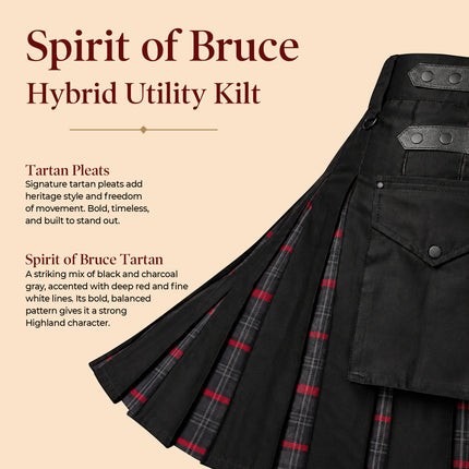 Spirit Of Bruce Hybrid Utility Kilts for Men  - Traditional Style with Modern Functionality | Big & Tall