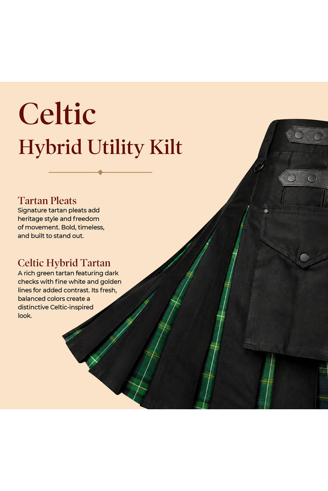 Celtic Hybrid Utility Kilt for Men - Traditional Style with Modern Functionality